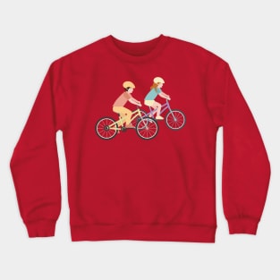 Kids riding bicycles Crewneck Sweatshirt